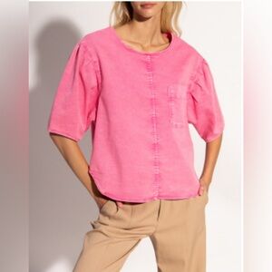See by Chloé Juicy Bubblegum Pink Denim Tunic Blouse Size 44